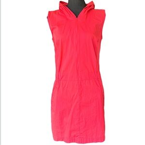 Calvin Klein Jeans Red Hooded Zip Active Dress, Swim Cover-Up, Size 4, Pockets